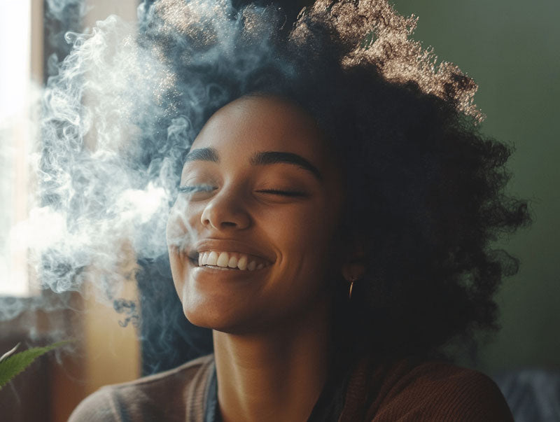 A happy customer enjoying their new bong kit bundle
