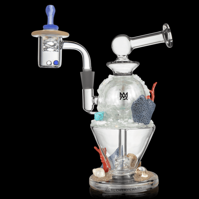 MJA X Alchemy Charm X Simpal Glass Gemini Dab Rig Bundle (Coral) MJ Arsenal 